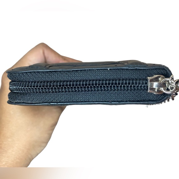 Authentic Black Calfskin Quilted Cambon Ligne Long Zip Around Wallet - Picture 6 of 15